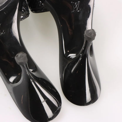 Vintage LOUIS VUITTON Woven Leather Patent Black Mule Heels (36.5)