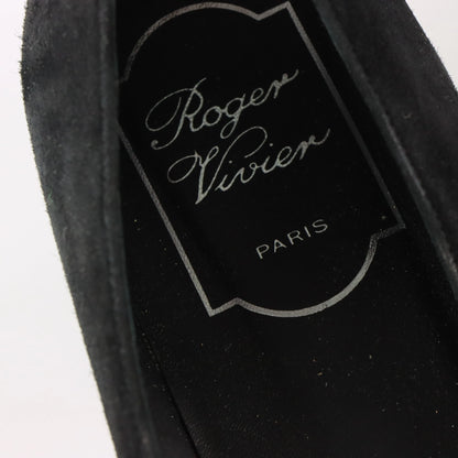 ROGER VIVIER Suede Geometric Italy Made Black Pump Heels (38.5) - Vintage Sole Melbourne