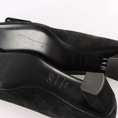 ROGER VIVIER Suede Geometric Italy Made Black Pump Heels (38.5) - Vintage Sole Melbourne