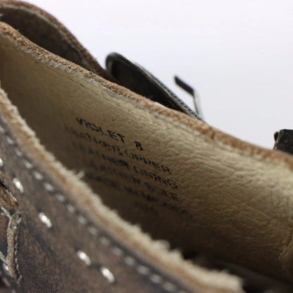 FREEBIRD 'Violet' Studded Buckle Brown Leather Sandals (8) - Vintage Sole Melbourne