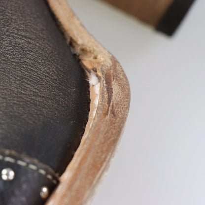 FREEBIRD 'Violet' Studded Buckle Brown Leather Sandals (8) - Vintage Sole Melbourne