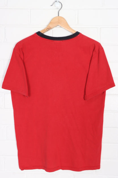 NIKE Red & Black Full Swoosh Logo T-Shirt (M)