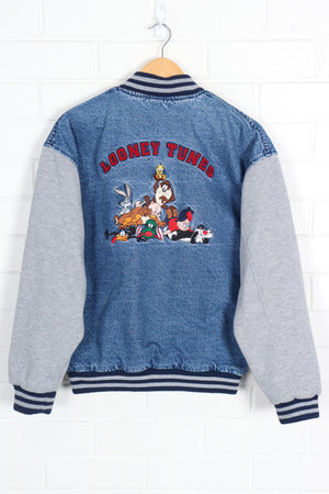 Vintage 1996 Looney Tunes Embroidered Denim Ringer Jacket (L)