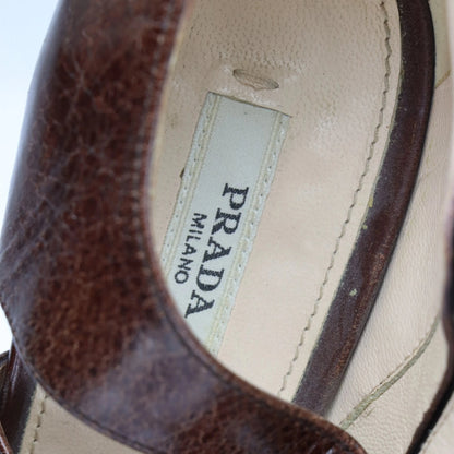 PRADA Caged Platform Brown Italy Made Pump Heels (38) *Aubany Vintage Sole Melbourne