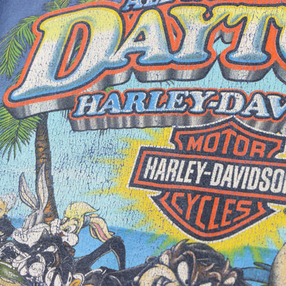 HARLEY DAVIDSON "All Roads Lead To Daytona" Looney Tunes Motorcycle Tee (XL-XXL) Vintage Sole Melbourne