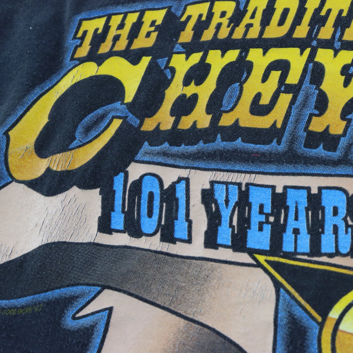 Cheyenne Rodeo 1997 "The Tradition Continues" Horses All Over Print Single Stitch T-Shirt (L) Vintage Sole Melbourne