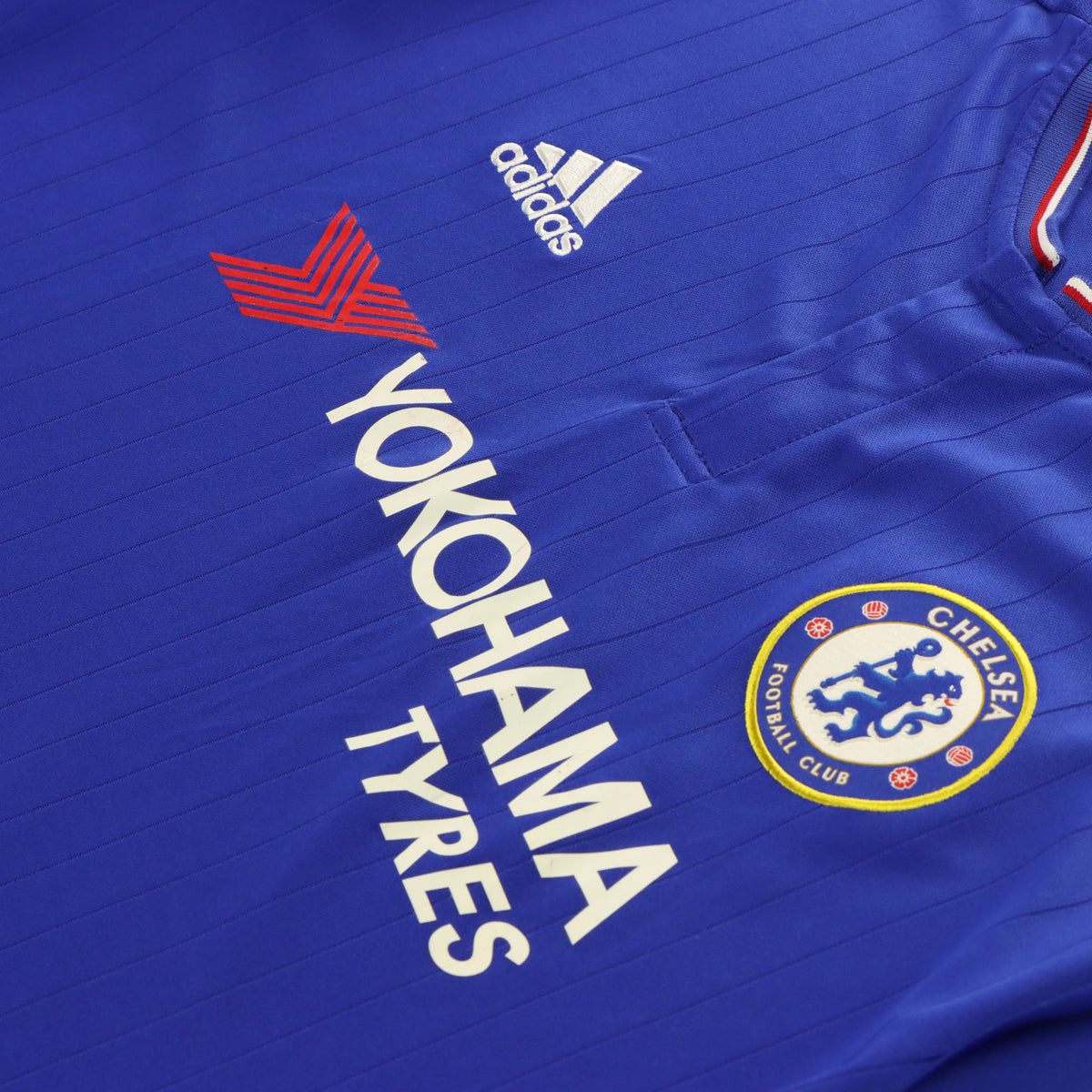 Vintage ADIDAS Chelsea FC 2015/2016 Home Blue Snap Button Jersey (XXL)