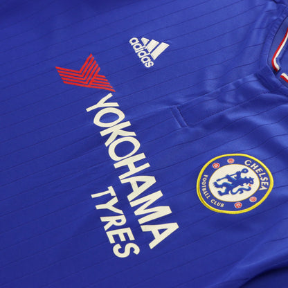 Vintage ADIDAS Chelsea FC 2015/2016 Home Blue Snap Button Jersey (XXL)