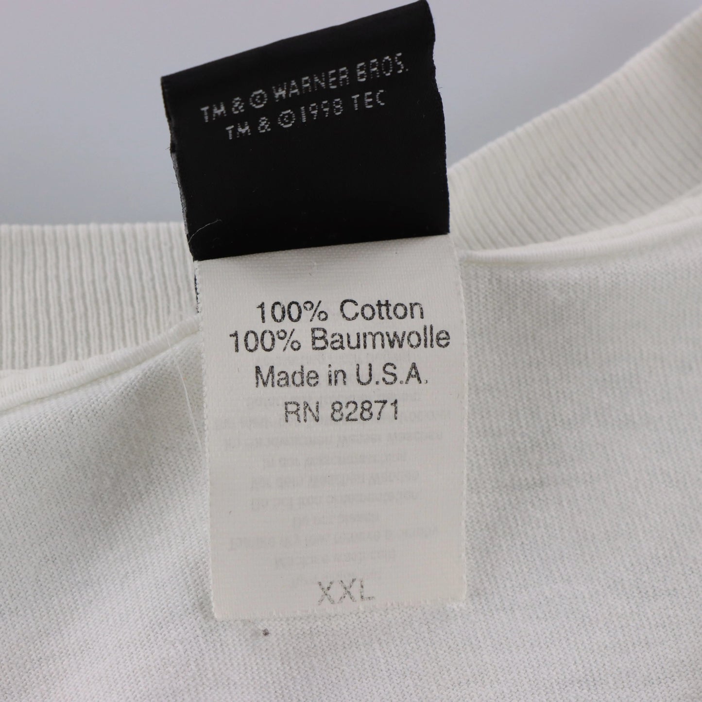 WARNER BROS Wizard Of Oz Cowardly Lion "Got A Lot Of Nerve" Single Stitch White T-Shirt USA Made (XL-XXL) Vintage Sole Melbourne