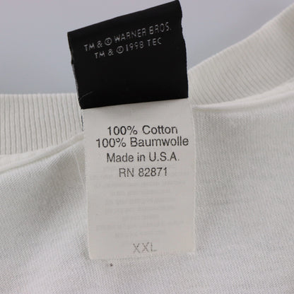 WARNER BROS Wizard Of Oz Cowardly Lion "Got A Lot Of Nerve" Single Stitch White T-Shirt USA Made (XL-XXL) Vintage Sole Melbourne