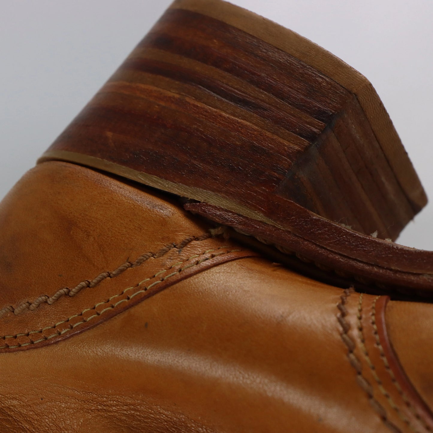 Vintage BORT CARLETON Lace-Up USA Made Tan Riding Boots (7.5) *Aubany - Vintage Sole Melbourne