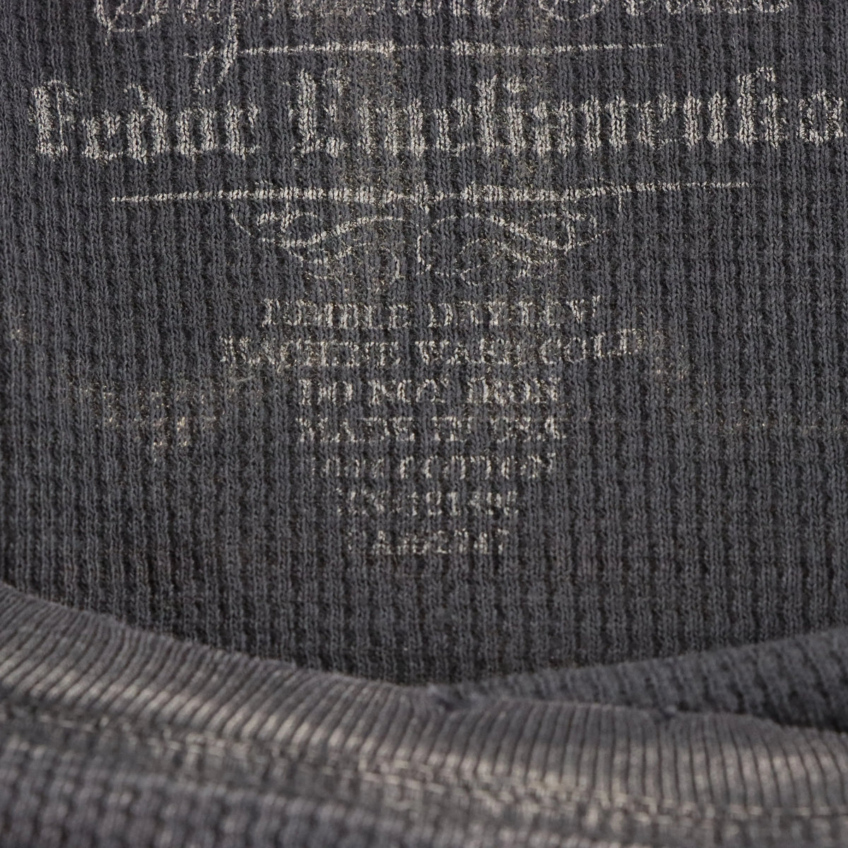AFFLICTION Vintage Y2K "The Last Emperor" USA Made Waffle Thermal Studded Long Sleeve Tee (M TALL)