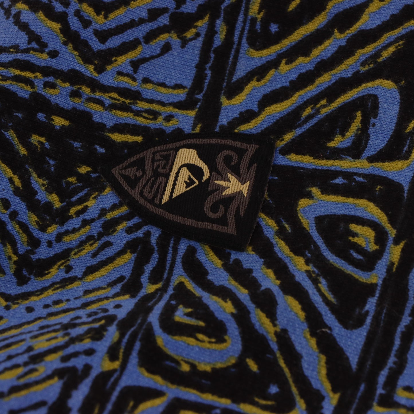 QUIKSILVER All Over Logo Print Blue & Black Surf Sweatshirt (L-XL) - Vintage Sole Melbourne