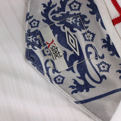 Vintage UMBRO England 2005-2007 Embroidered Home Soccer White Jersey (XL)
