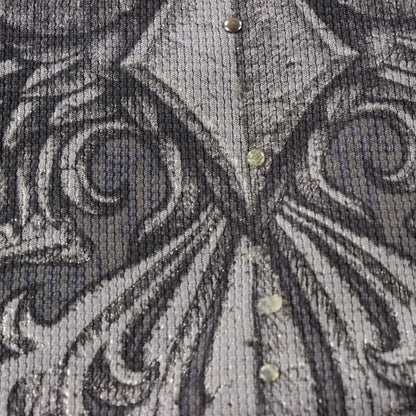 AFFLICTION Vintage Y2K "The Last Emperor" USA Made Waffle Thermal Studded Long Sleeve Tee (M TALL)
