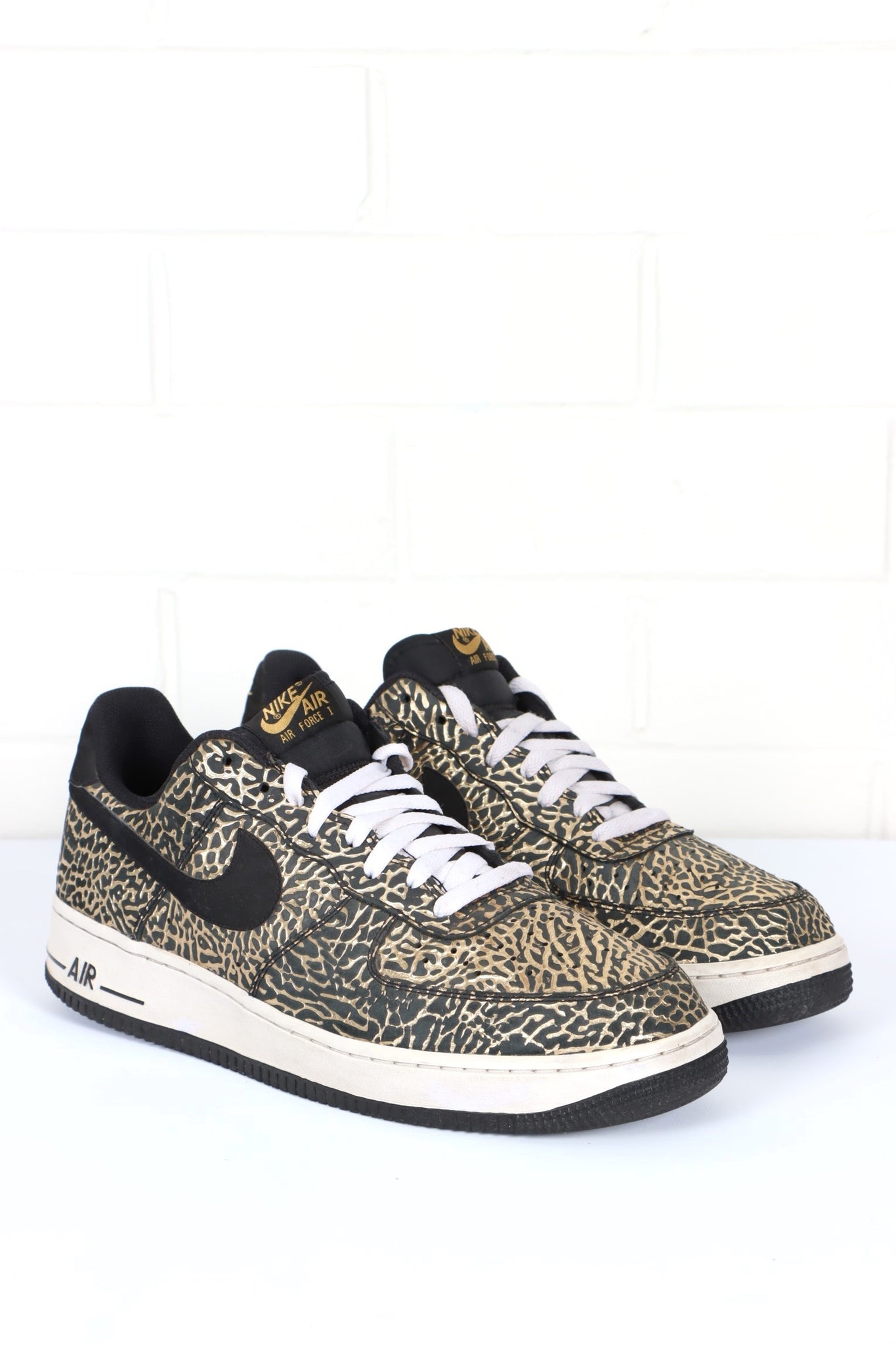 NIKE Air Force 1 Gold Elephant Low Sneakers 11.5 Vintage Sole Melbourne
