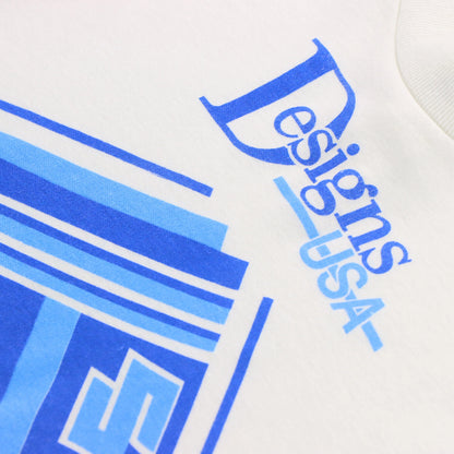 Vintage SUZUKI 80'S Motocross USA Made 50/50 Long Sleeve White & Blue T-Shirt (M)