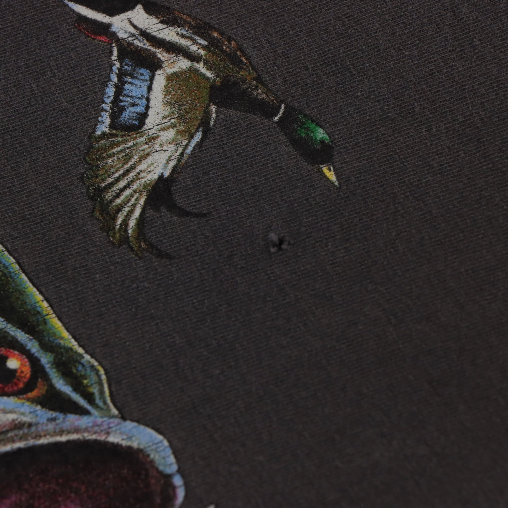 Vintage Fishing Trout & Ducks All Over Print Grey USA Made T-Shirt (L) - Vintage Sole Melbourne