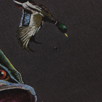 Vintage Fishing Trout & Ducks All Over Print Grey USA Made T-Shirt (L) - Vintage Sole Melbourne