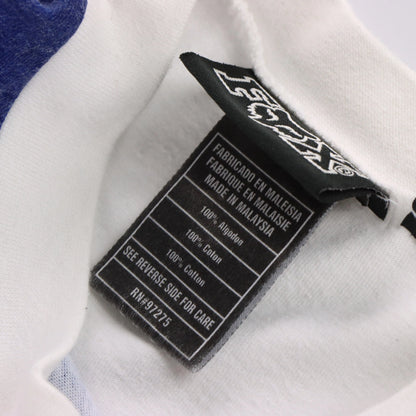 Vintage FOX RACING 90's Motocross Long Sleeve All Over Print Navy & White T-Shirt (L)