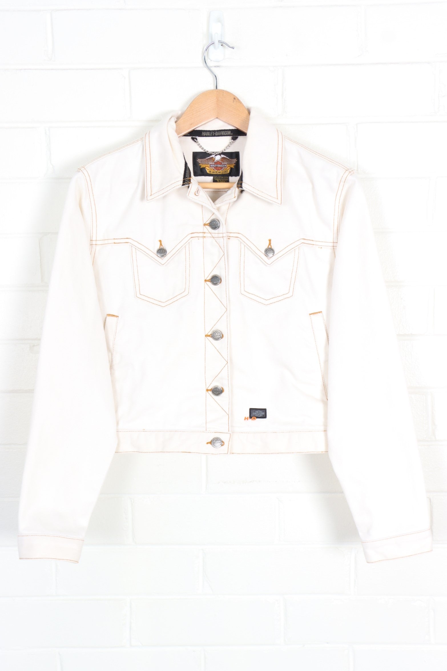 HARLEY DAVIDSON Button Up Embroidered Badge Jacket (Women's M) - Vintage Sole Melbourne
