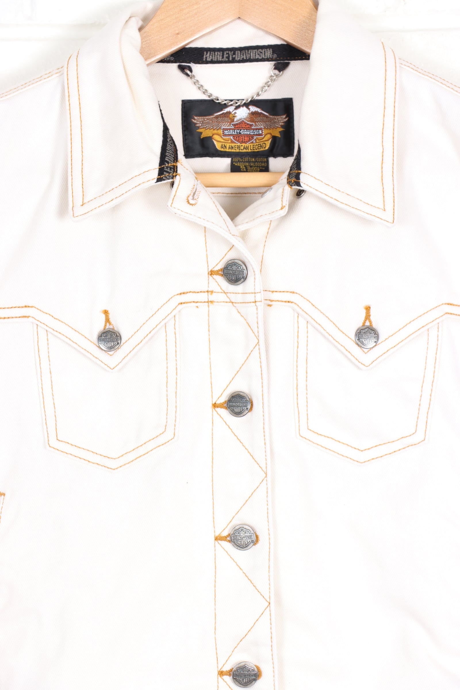 HARLEY DAVIDSON Button Up Embroidered Badge Jacket (Women's M) - Vintage Sole Melbourne
