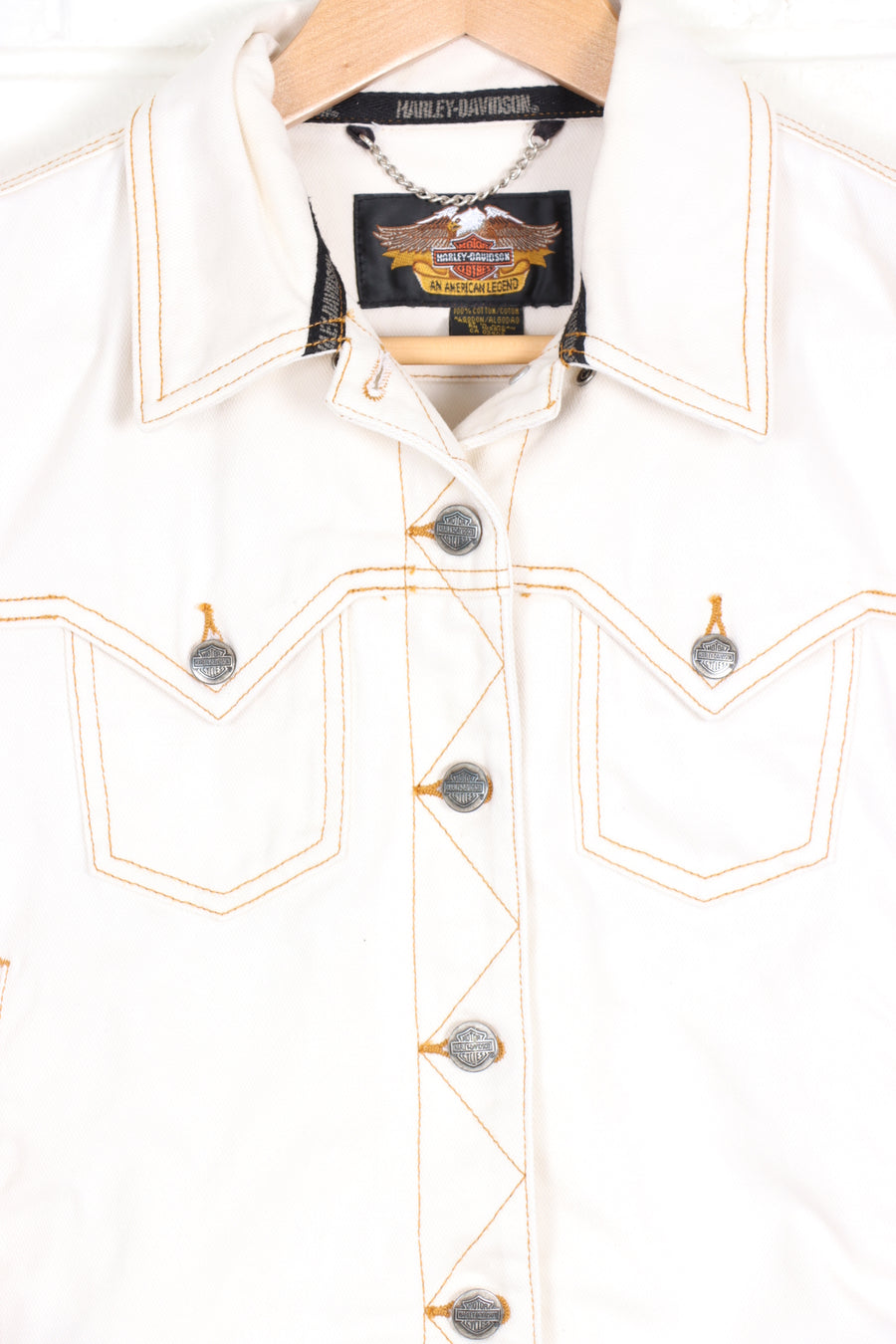 HARLEY DAVIDSON Button Up Embroidered Badge Jacket (Women's M)