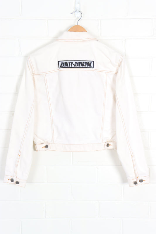 HARLEY DAVIDSON Button Up Embroidered Badge Jacket (Women's M) - Vintage Sole Melbourne