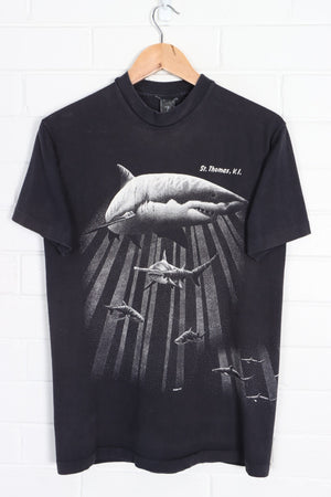 St Thomas Dotwork Sharks Single Stitch T-Shirt (M)