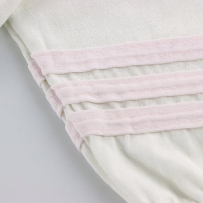 Vintage HAWAII #87 Single Stitch Baby Pink & White Stripe T-Shirt (M)