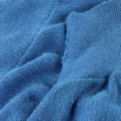 Vintage LACOSTE 80's USA Made Embroidered Sporty Cobalt Blue Knit Cardigan (XL-XXL)