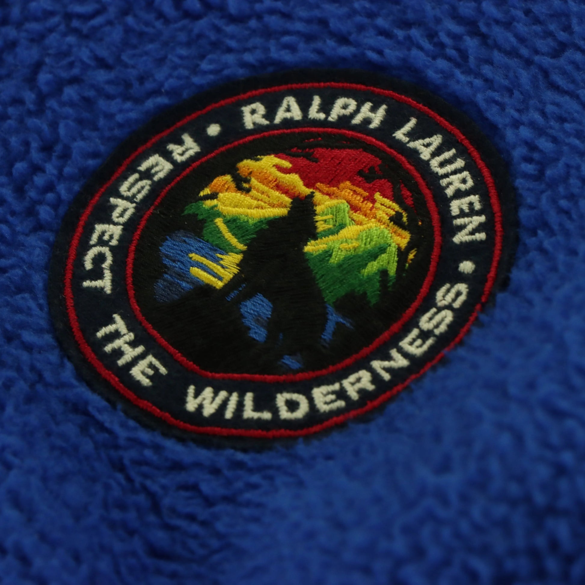 POLO RALPH LAUREN Colour Block 'Respect the Wilderness' Fleece (XXXL) Vintage Sole Melbourne