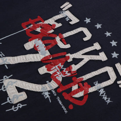 Vintage ECKO UNLTD Y2K Graphitti Navy & Red Colour Block T-Shirt (L-XL)