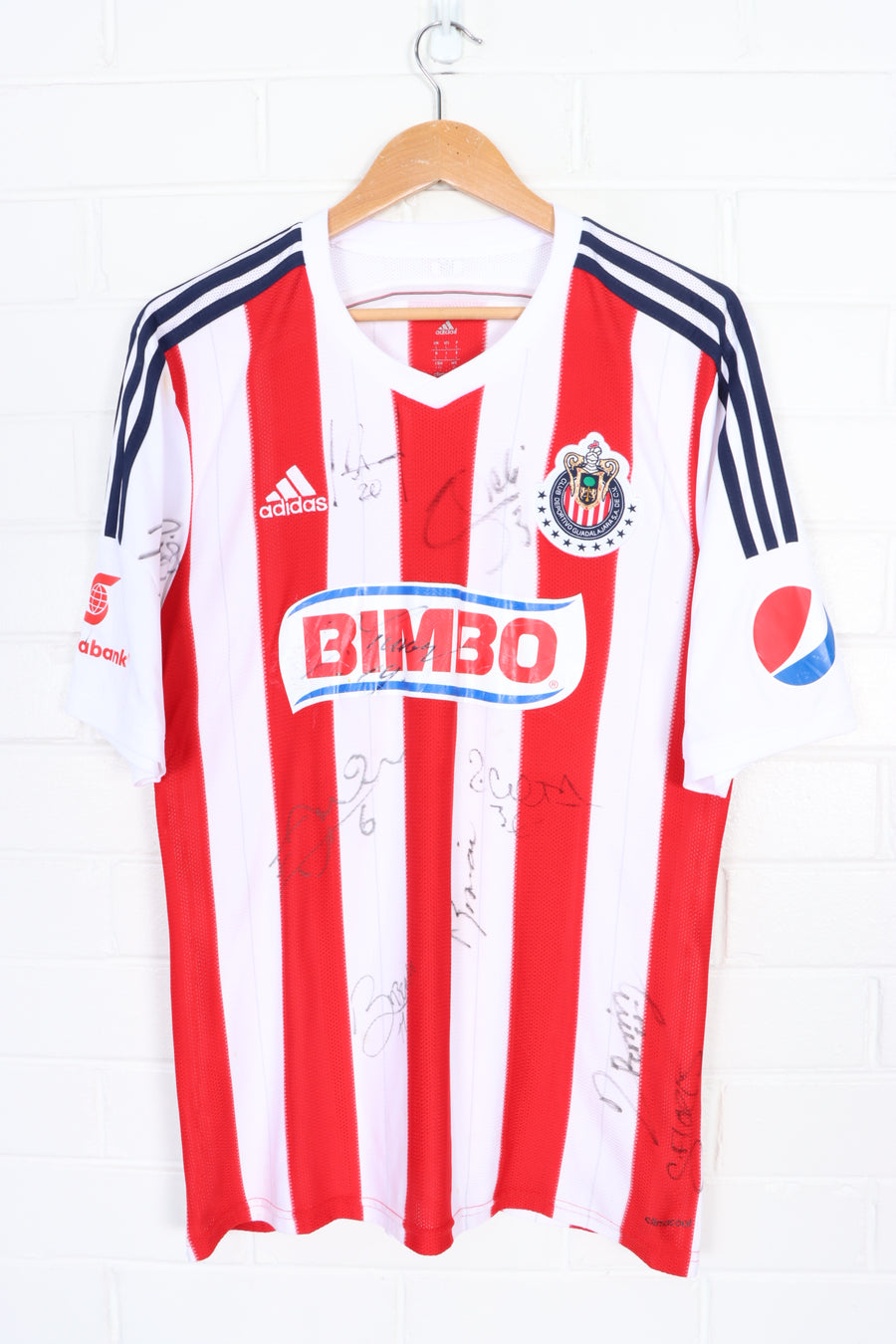 Autographed Chivas Guadalajara 2014/2015 ADIDAS Home Soccer Jersey (L)