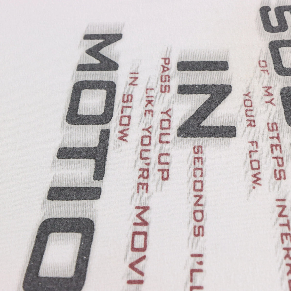 Vintage NIKE Swoosh 'Sound In Motion' Quote Athletic White & Black T-Shirt (L)