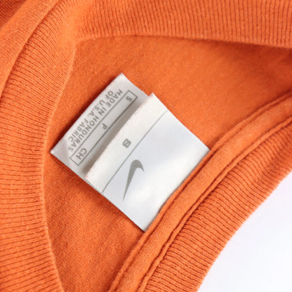 NIKE Embroidered Swoosh Logo Orange & White Crewneck T-Shirt (S) Vintage Sole Melbourne