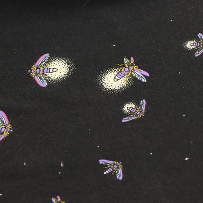 Vintage 90's DAN GILBERT Firefly Bug All Over Print USA Made Black T-Shirt (L)