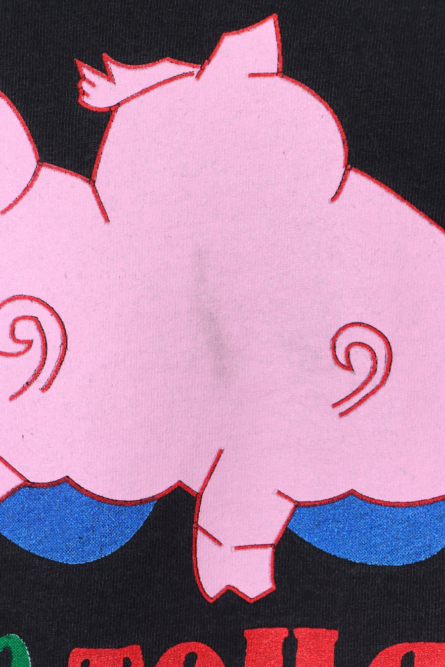 Red Hot & Blue Memphis BBQ Rock Pigs Single Stitch Front Back T-Shirt (L)