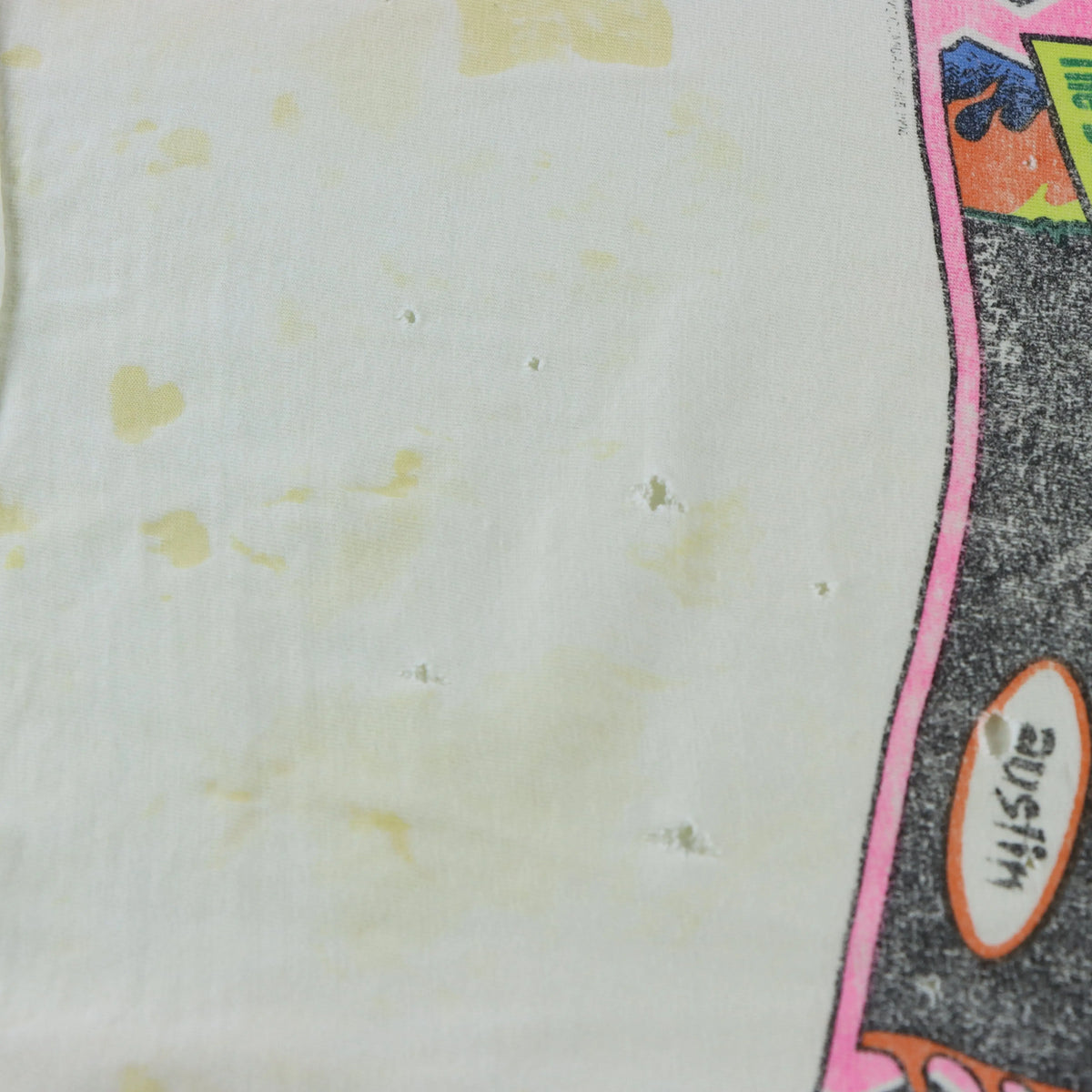 Vintage GREEN CHILE SAUCE 'From Here To Uranus' Comedy USA Made Distressed Retro T-Shirt (XL)