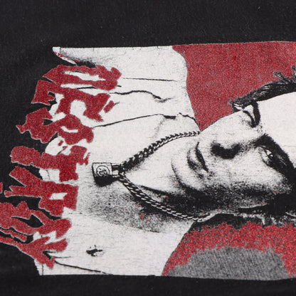 Vintage SEX PISTOLS Sid Vicious 'Destroy' Red Glitter Music Black T-Shirt (XL)