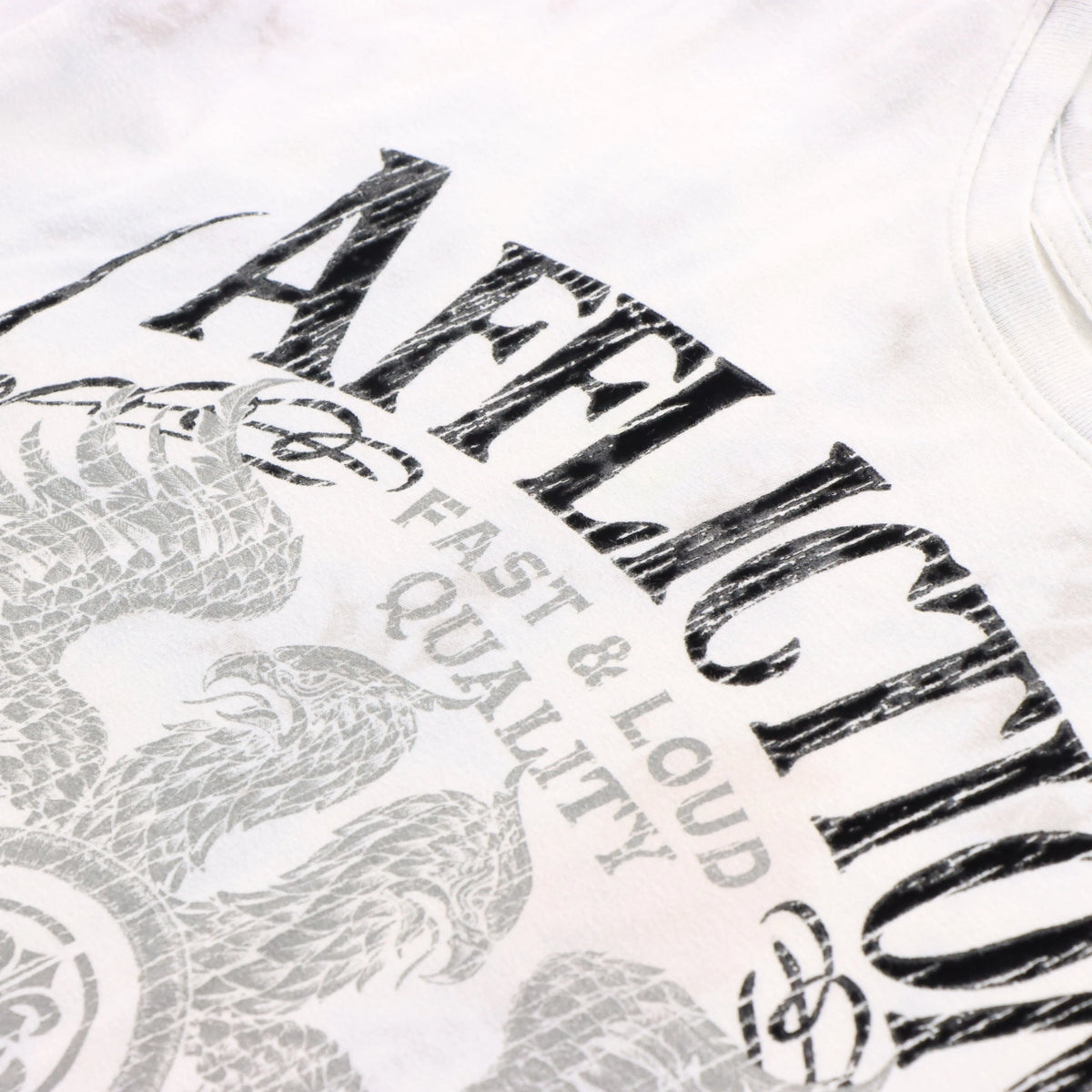 Vintage AFFLICTION Y2K Grunge Wing USA Made Grey & White T-Shirt (XL)