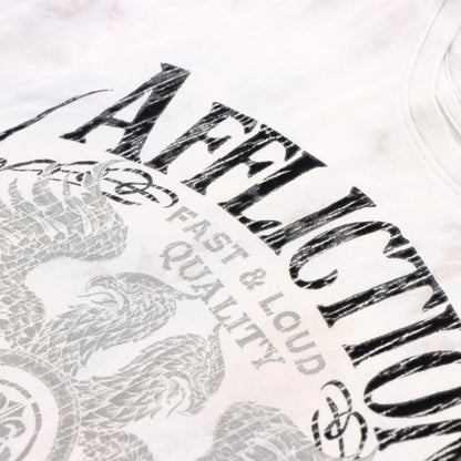 Vintage AFFLICTION Y2K Grunge Wing USA Made Grey & White T-Shirt (XL)