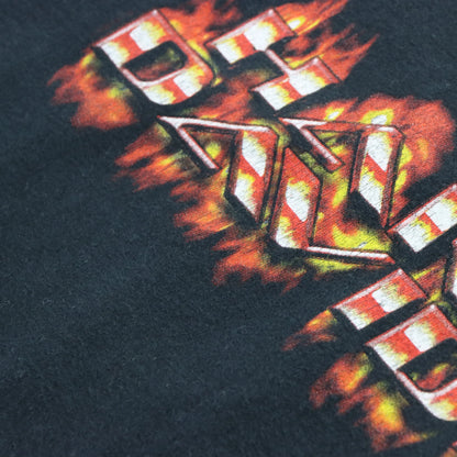 Vintage HARLEY DAVIDSON Y2K Flame Logo Oregon USA Made Black Motorcycle T-Shirt (L)
