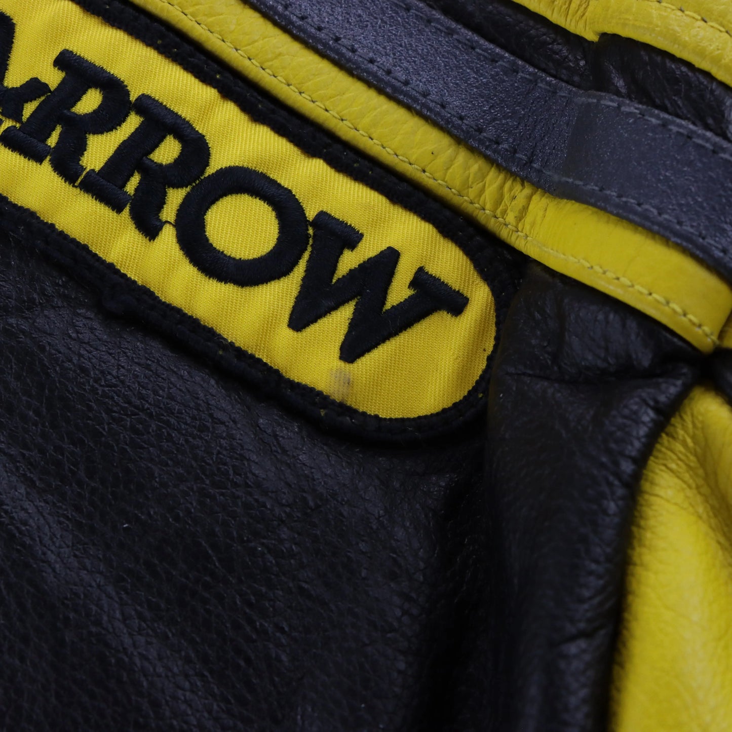 Lucky Strike Black & Yellow Leather Racing Moto Jacket (XS-S) ***COCO Vintage Sole Melbourne