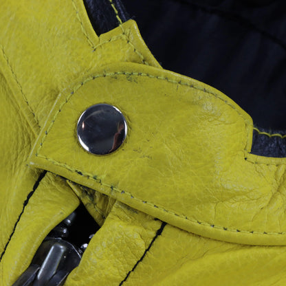 Lucky Strike Black & Yellow Leather Racing Moto Jacket (XS-S) ***COCO Vintage Sole Melbourne