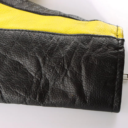 Lucky Strike Black & Yellow Leather Racing Moto Jacket (XS-S) ***COCO Vintage Sole Melbourne