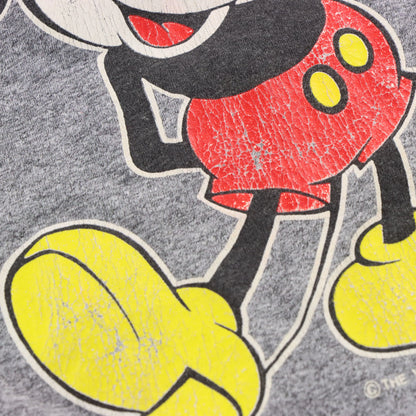 DISNEY Vintage Mickey Mouse Cartoon Heather Grey T-Shirt (L TALL)
