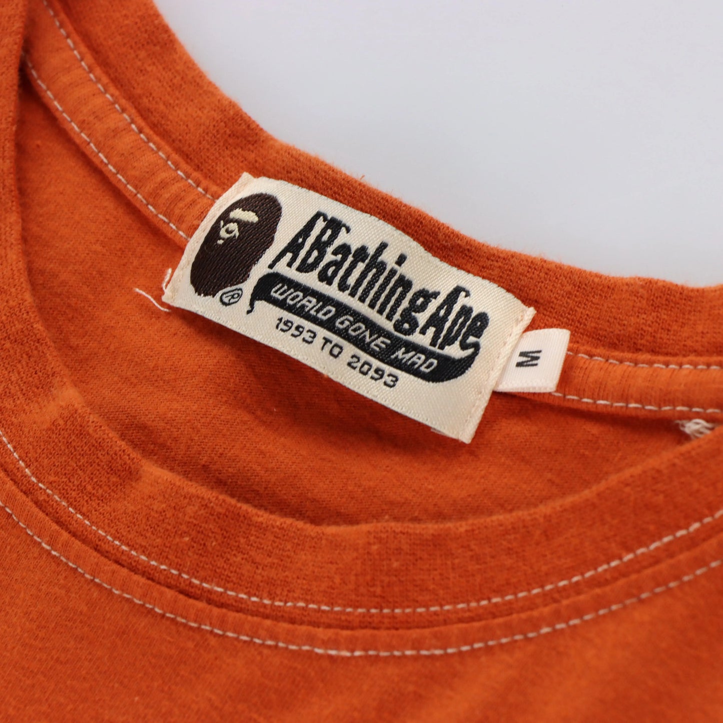 BAPE A Bathing Ape Embroidered Orange Tee (S) Vintage Sole Melbourne
