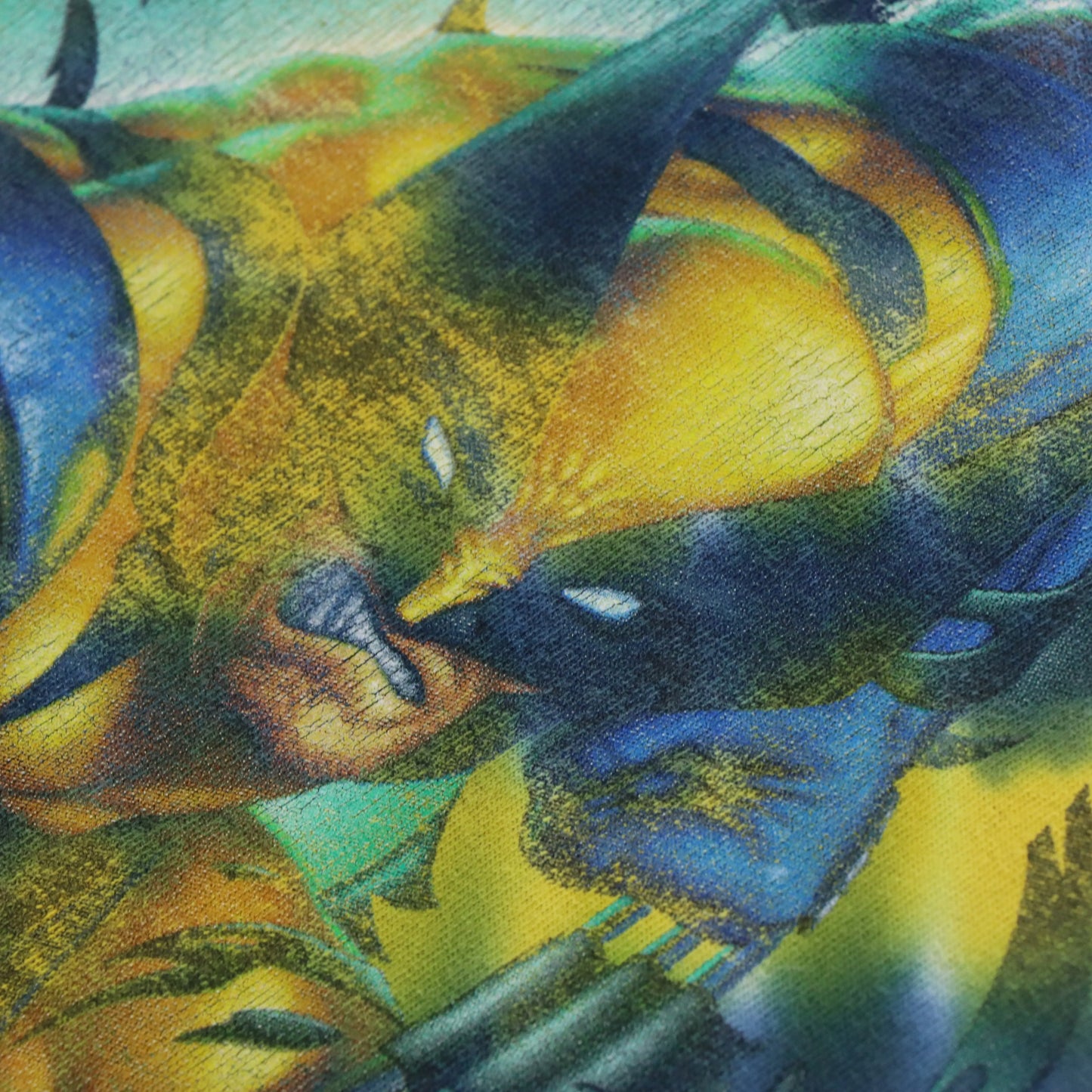 1999 Vintage MARVEL Wolverine X-Men Blue & Yellow Tie-Dye Tee (XS-S) Vintage Sole Melbourne