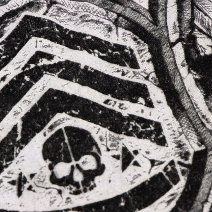 Vintage AFFLICTION Velvet Detail Eagle Crest Grey & Black Y2K Long Sleeve Tee (L TALL)